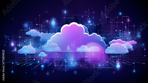 Cloud computing concept illustration 3D rendering