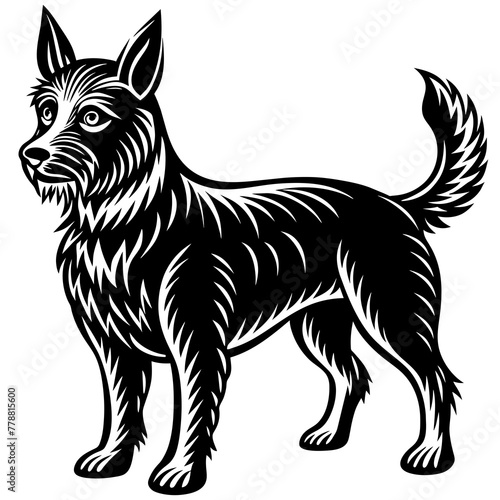  Dog silhouette vector illustration. 