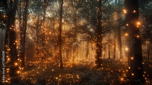 Glow: A forest where every tree emits a soft, soothing glow