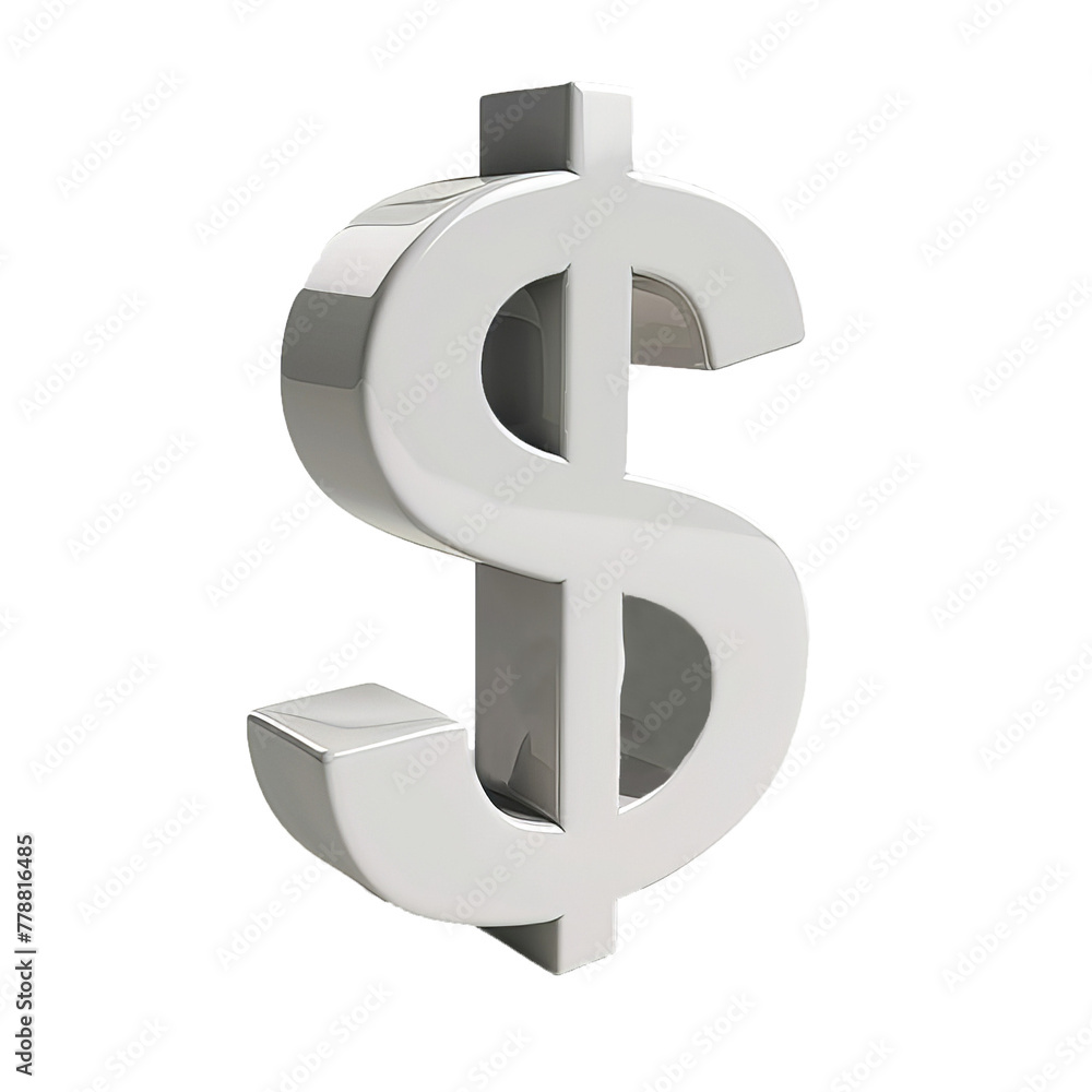 Obraz premium 3d rendered white dollar sign isolated on white background