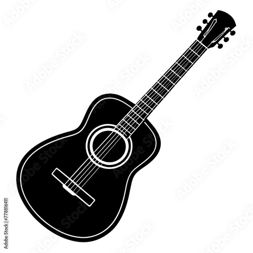 acoustic guitar isolated on white, black guitar silhouette vector illustration,icon,svg,acoustic guitar characters,Holiday t shirt,Hand drawn trendy Vector illustration,guitar on black background