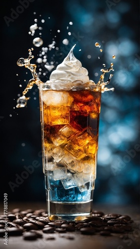 doble shot ice shaken with toping coffee jelly