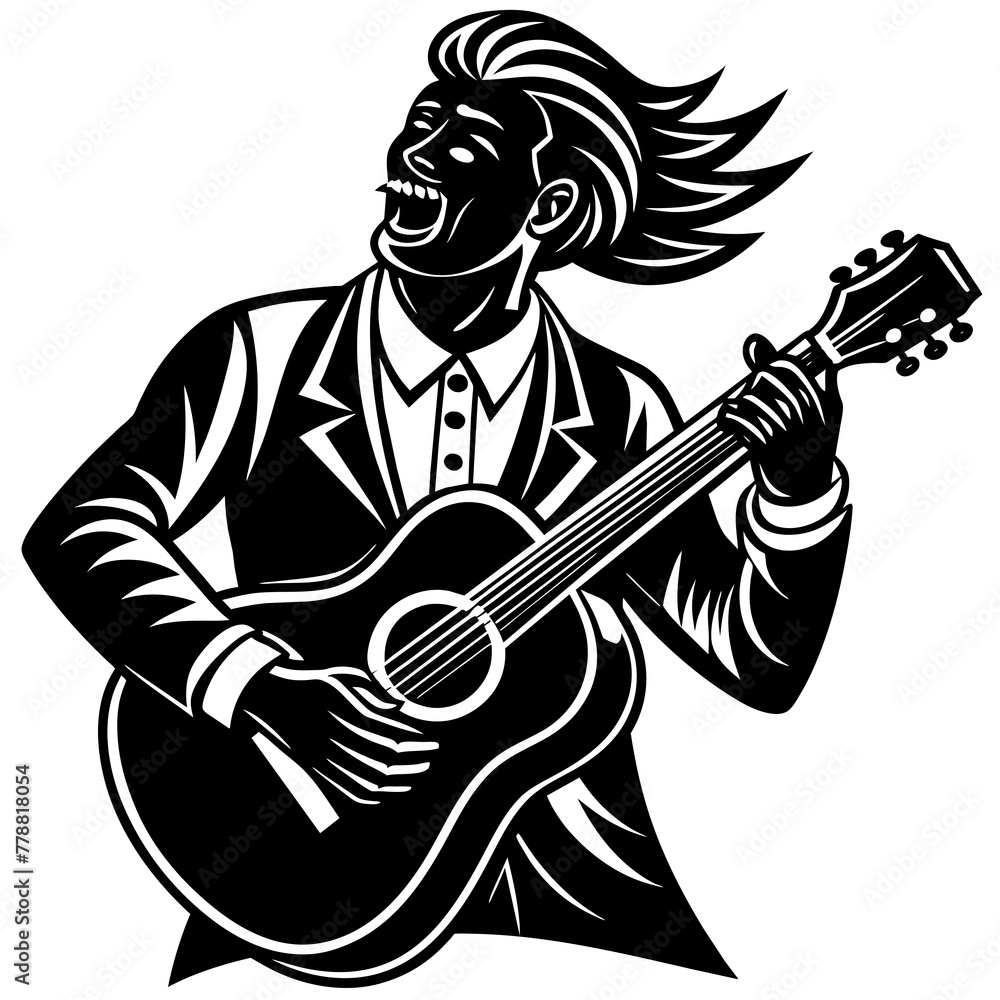 musician with guitar, black guitar silhouette vector illustration,icon,svg,acoustic guitar characters,Holiday t shirt,Hand drawn trendy Vector illustration,music instrument on black background musician with guitar, black guitar silhouette vector illustration,icon,svg,acoustic guitar characters,Holiday t shirt,Hand drawn trendy Vector illustration,music instrument on black background