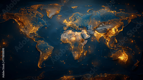 A digital-style map of the world.  © Сергей Шипулин