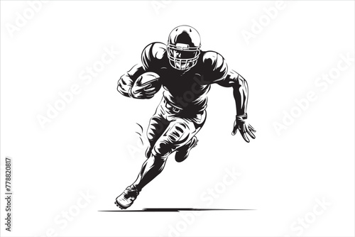 Silhouette of a American football man vector. rugby. american footballer