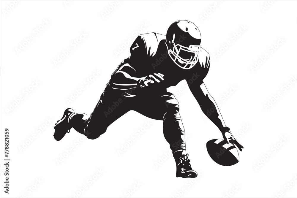 Obraz premium Silhouette of a American football man vector. rugby. american footballer