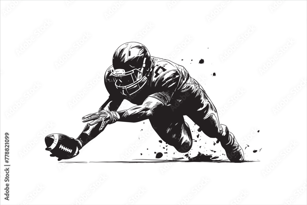 Obraz premium Silhouette of a American football man vector. rugby. american footballer