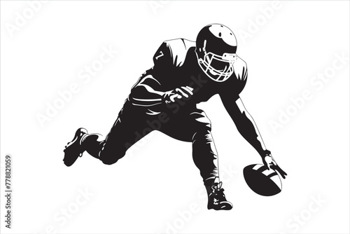 Silhouette of a American football man vector. rugby. american footballer