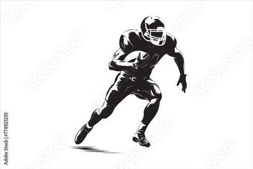 Silhouette of a American football man vector. rugby. american footballer