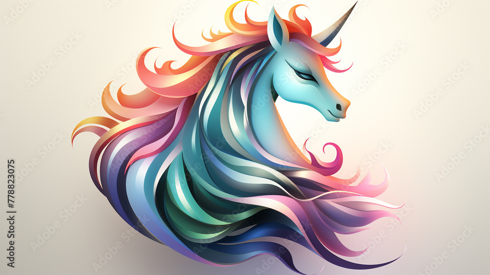 A whimsical logo icon of a magical unicorn.