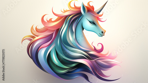 A whimsical logo icon of a magical unicorn. © Faisu