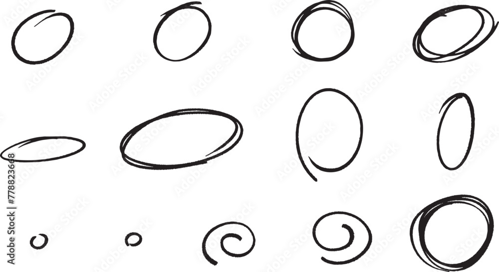 Set of Hand Drawn Scribble Circles, vector design elements Set of Hand Drawn Scribble Circles, vector design elements