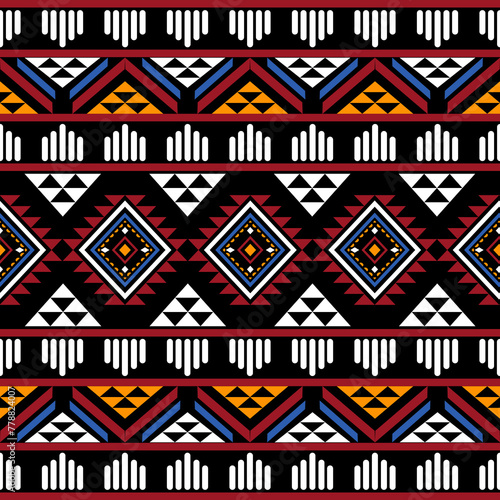 Navajo southwest geometric seamless pattern fabric colorful design for textile printing