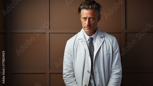 A doctor in a moment of calm white coat