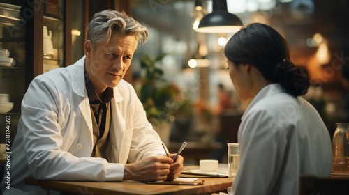 A doctor mid-conversation engaging and warm
