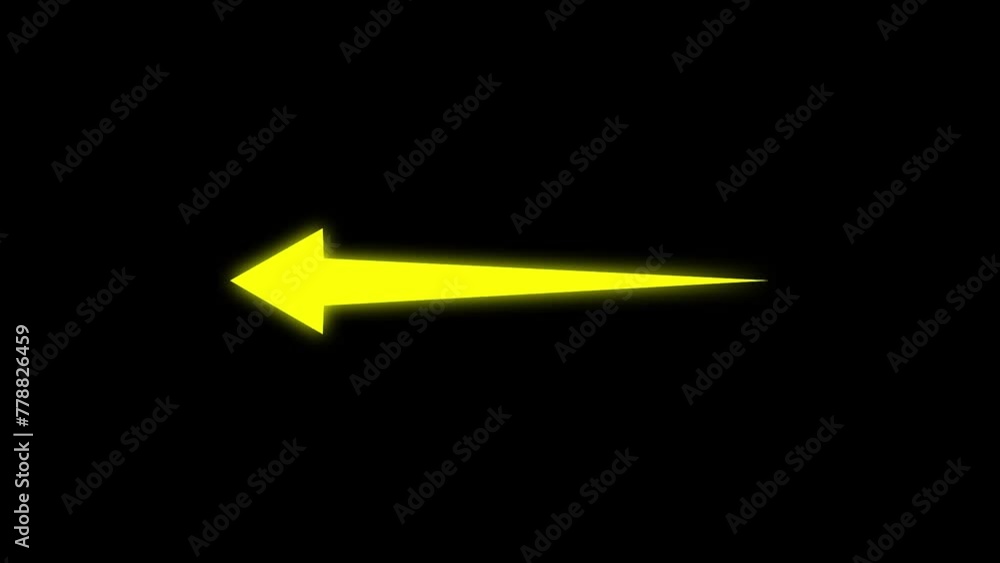 Arrow loading animation. Animation of a simple yellow arrow extending ...