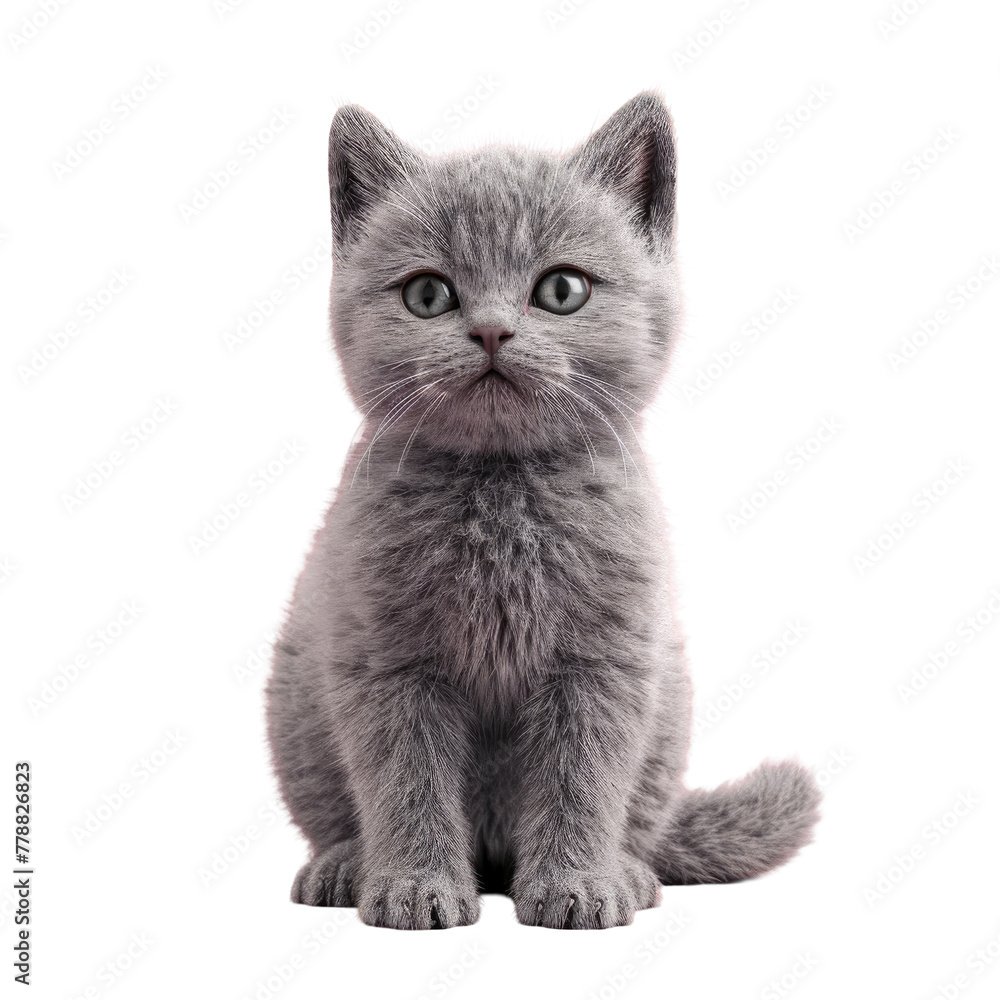 Gray kitten on Transparent Background
