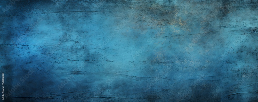 Blue dust and scratches design. Aged photo editor layer grunge abstract background. Copy space