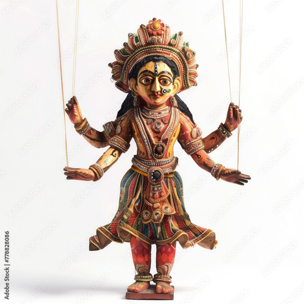 Traditional Indian puppet, emphasizing the artistry and cultural significance