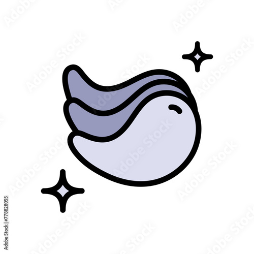 Eye gel patches color icon. Flat logo for cosmetics. Simple illustration of eye mask. Simple isolated vector sign on white background. Trend care products