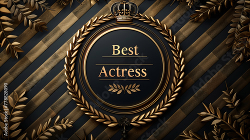 An elegant award with the inscription "BEST Actress".