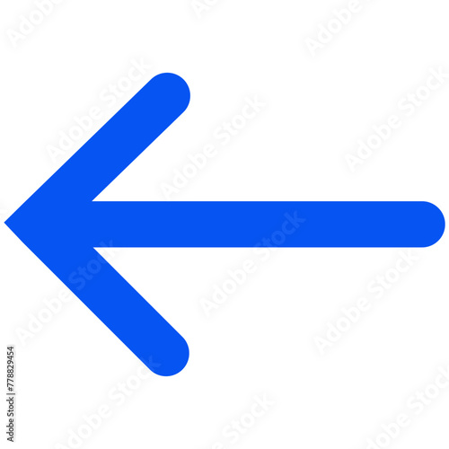 Blue arrow left icon, arrow vector illustration.