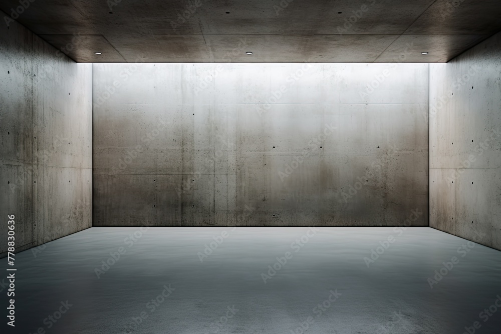 Concrete room with a minimalist design and smooth surface Concrete room with a minimalist design and smooth surface