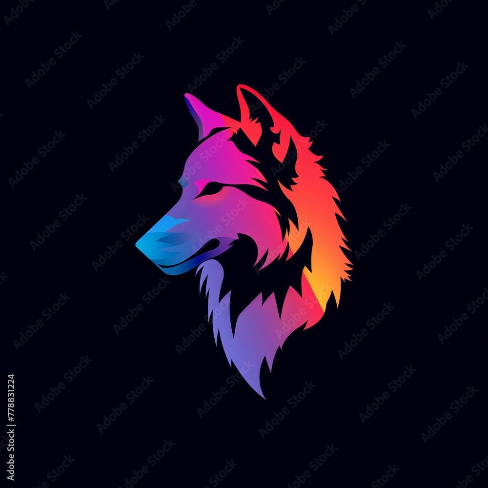 Fototapeta premium wolf head logo