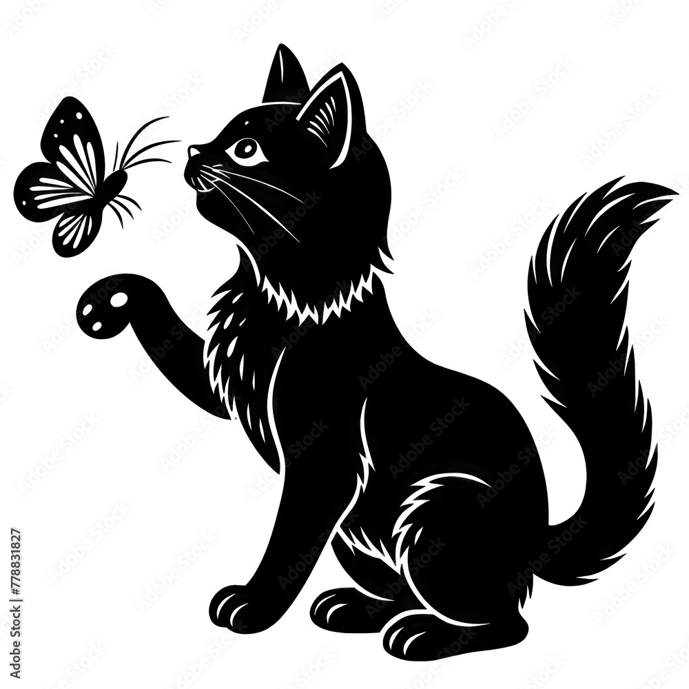 Obraz premium Choose from playful black cat illustrations, cuddly black cat photos, or sleek black cat vectors