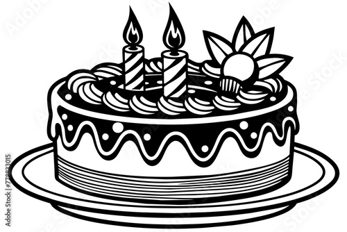 happy-birthday-cake-vector-illustration--chocolate vector illustration