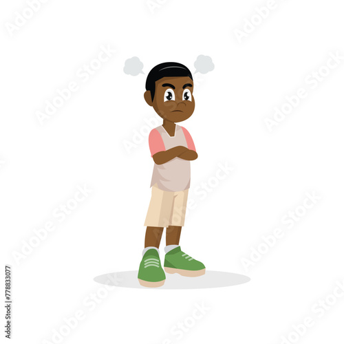 angry african boy 