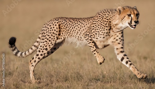 A-Cheetah-With-Its-Paw-Raised-In-Mid-Stride-Grace-
