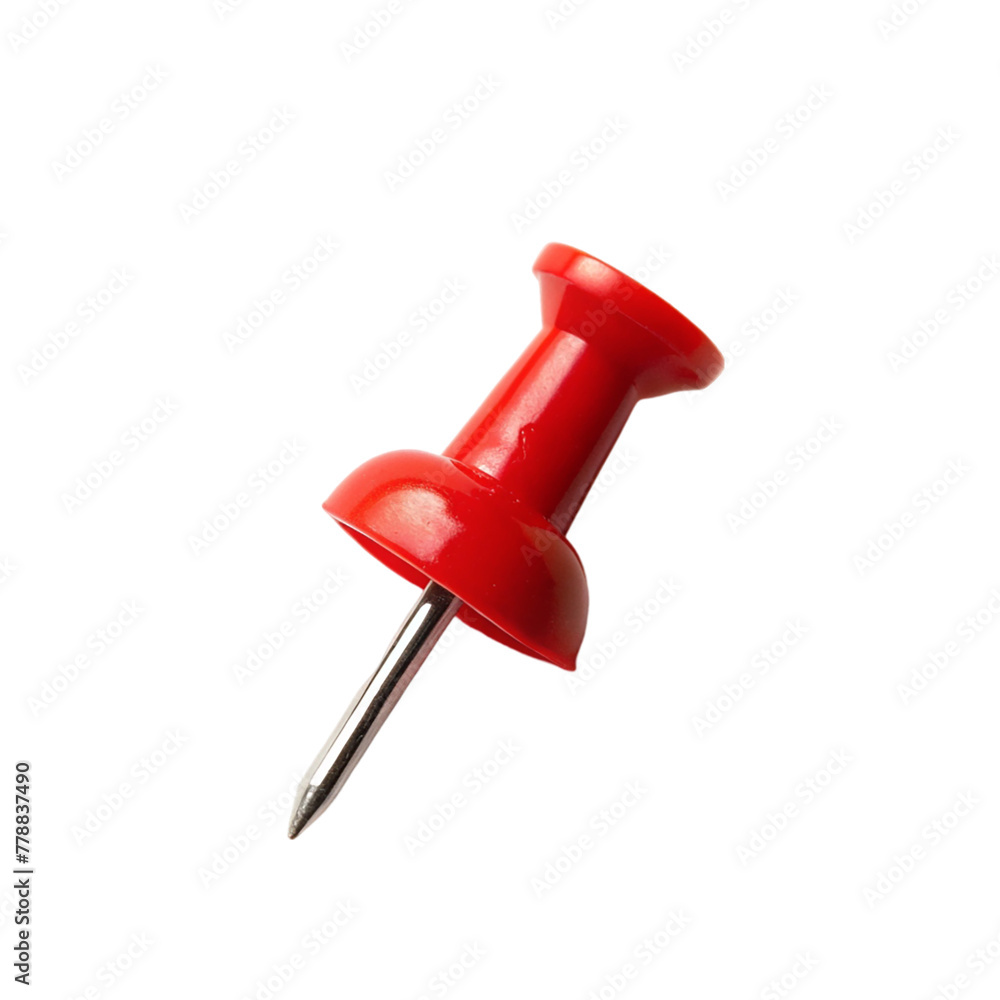 Red push pin isolated on transparent background. Red push pin isolated on transparent background.