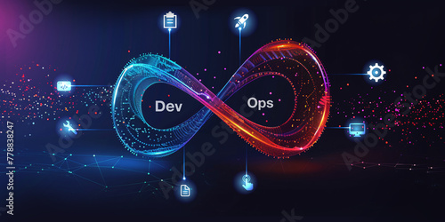 Infinity shape for DevOps business and marketing goals code data diagram create a digital marketing strategy customized