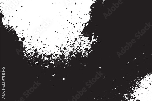 Abstract Monochrome Texture  Grunge Black  White Pattern of Dust  Chips  and Ink Spots on White Background