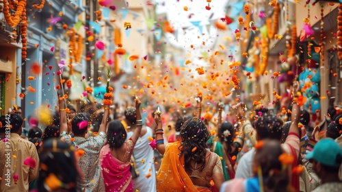 Indians celebrating gudi padwa street festival © sergiokat