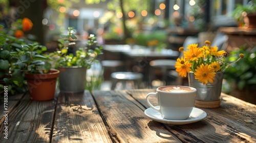 coffee on a table in a coffee shop © fajar