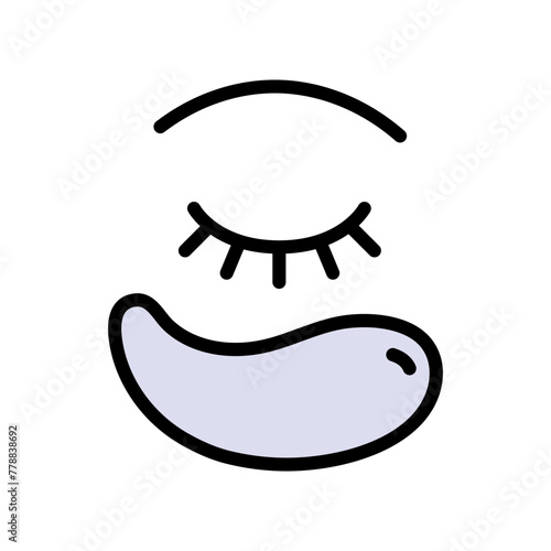Gel Patch Color Icon. Collagen Eye Patches for Beauty and Skin Care. Face Anti Aging Procedure Icon. Cosmetic Eye Patches Against Facial Wrinkles. Vector Illustration.