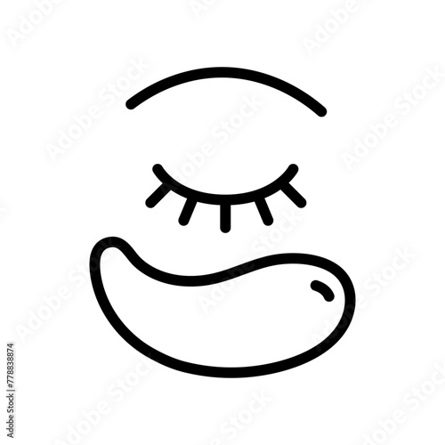 Gel Patch Line Icon. Collagen Eye Patches for Beauty and Skin Care. Face Anti Aging Procedure Icon. Cosmetic Eye Patches Against Facial Wrinkles. Vector Illustration.