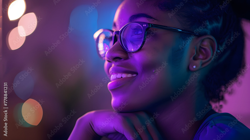 A young black woman wearing glasses A young black woman wearing glasses