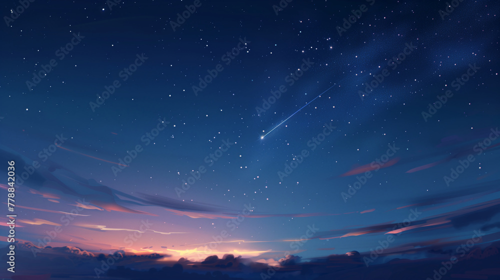 Starry sky and shooting star background