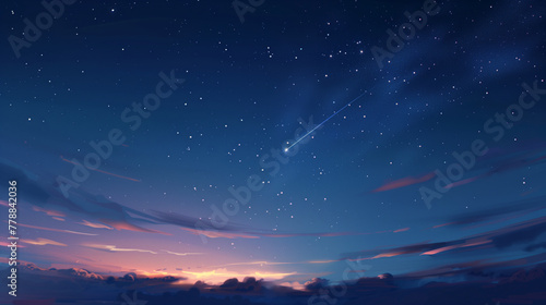 Starry sky and shooting star background © TY