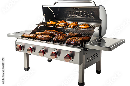 Grill. Outdoor charcoal heavy duty metal grill. Professional for expert cooks grill for steak, bbq, barbecue, burger, fish, pork, beef, grilled meat. Picnic  transparent background Generative Ai