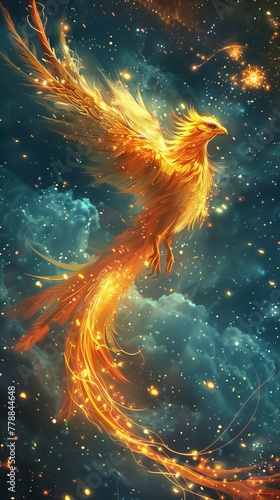 Phoenix Feather phoenixes rise from Sapphire Swirl oceans