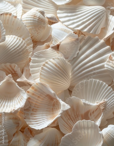 White seashells background