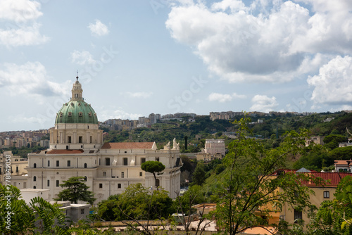 Basilica of the Crowned Mother of Good Counsel and Queen of the Catholic Church with view over Naples