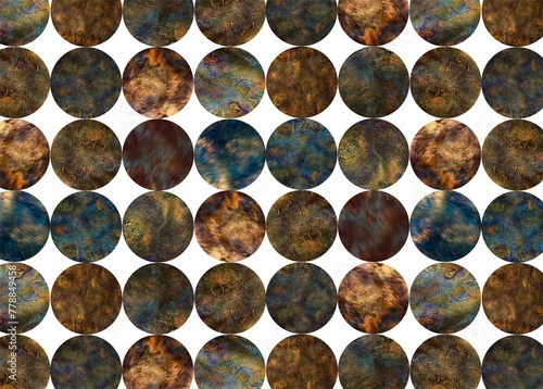 Abstract seamless pattern with circles. Circles in the form of planets.