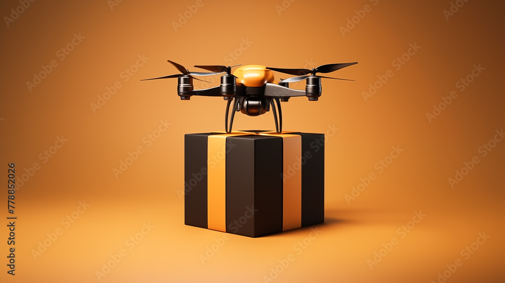 Drone delivery gift boxes, Autonomous delivery robot, Business air transportation Drone delivery gift boxes, Autonomous delivery robot, Business air transportation