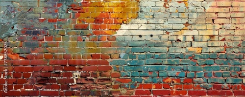 Vintage multicolored brick wall texture