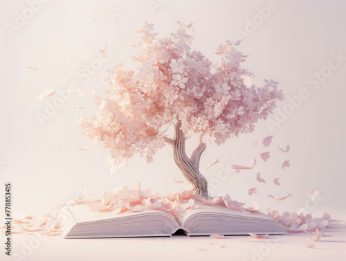 Soft Lighting 3D Illustration of Pastel World Book Day Scene © GOLVR
